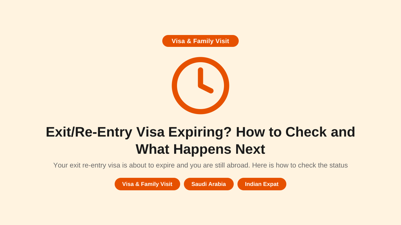 Exit/Re-Entry Visa Expiring? How to Check and What Happens Next
