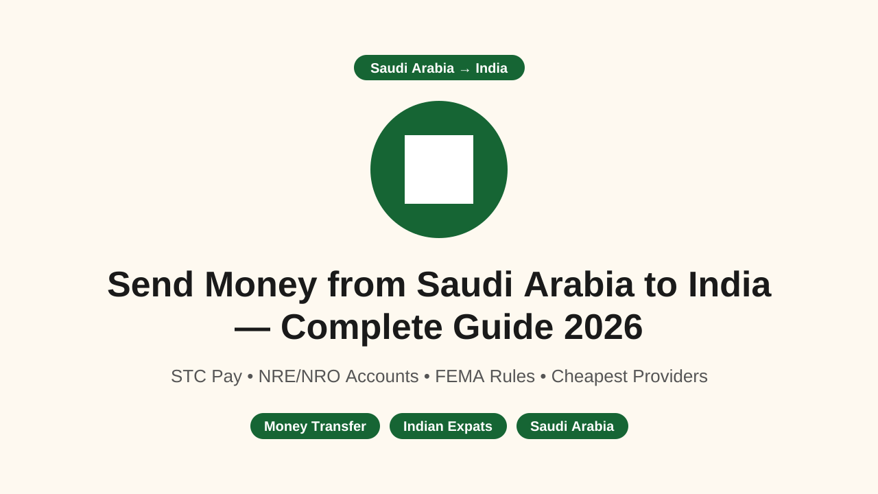 How to Send Money from Saudi Arabia to India — Complete Guide 2026
